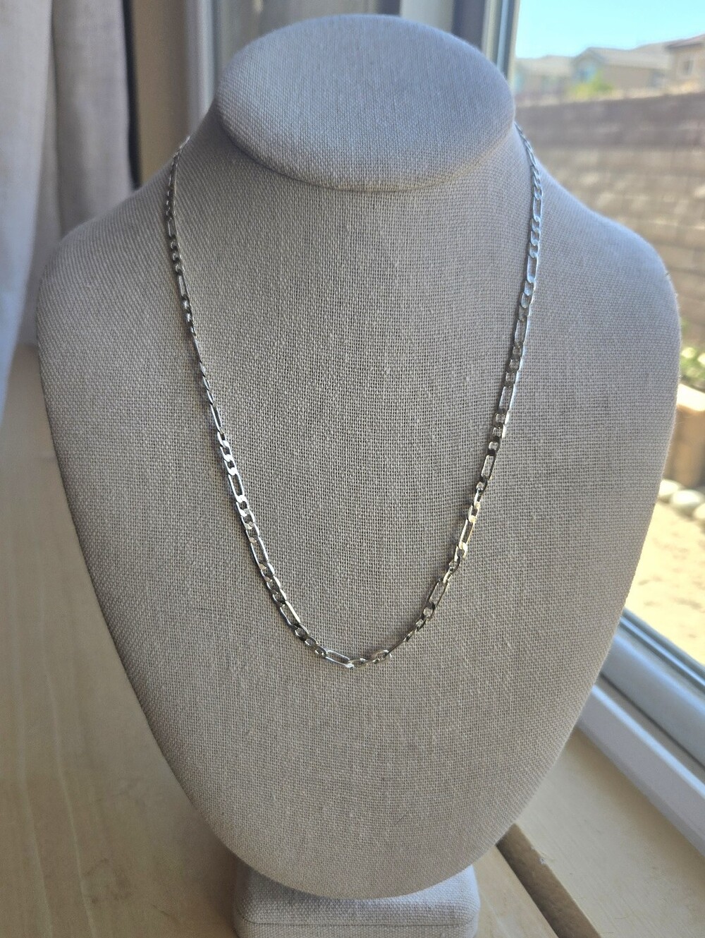 Sterling Silver Figaro-Style Chain Necklace - Silver